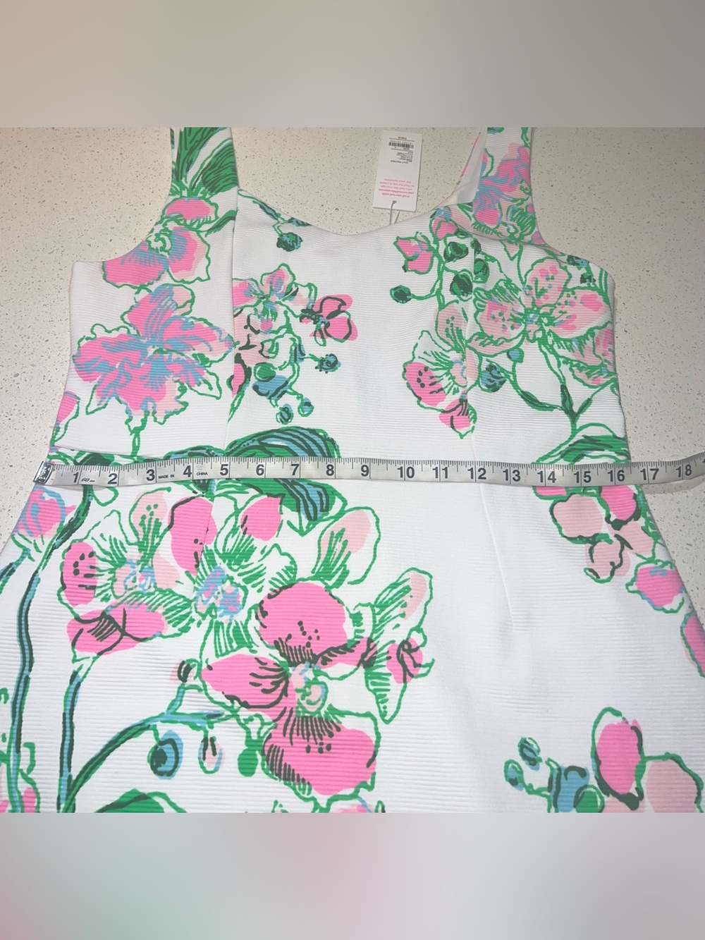 NWT Lilly Pulitzer DelRey Stretch Shift Dress, Large, Orchids on the Ave Floral - Picture 9 of 14